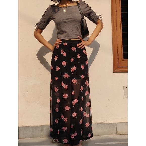 H&M sheer maxi skirt